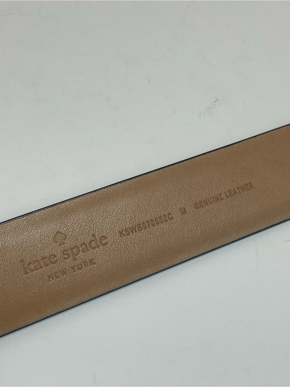 NWT Kate Spade New York Genuine Leather Belt with Lock and Key Charm Sz M Black